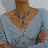 diamond butterfly necklace - WOMONA.COM