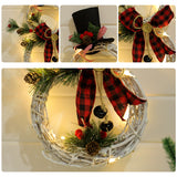 Christmas wreath pendant LED lights garland - WOMONA.COM