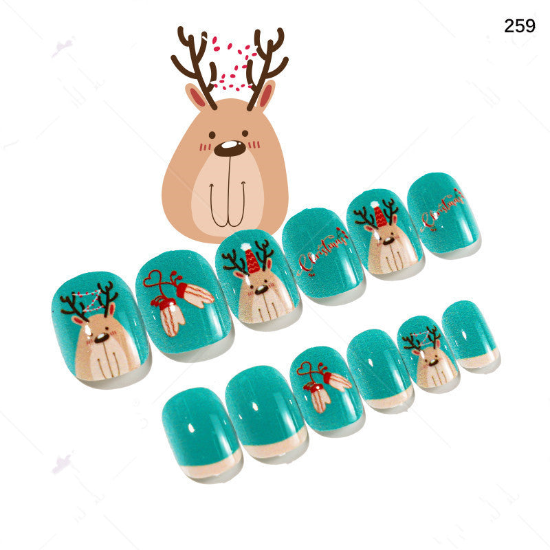 Christmas Cute Children Nails 24 Pieces Wearable - WOMONA.COM