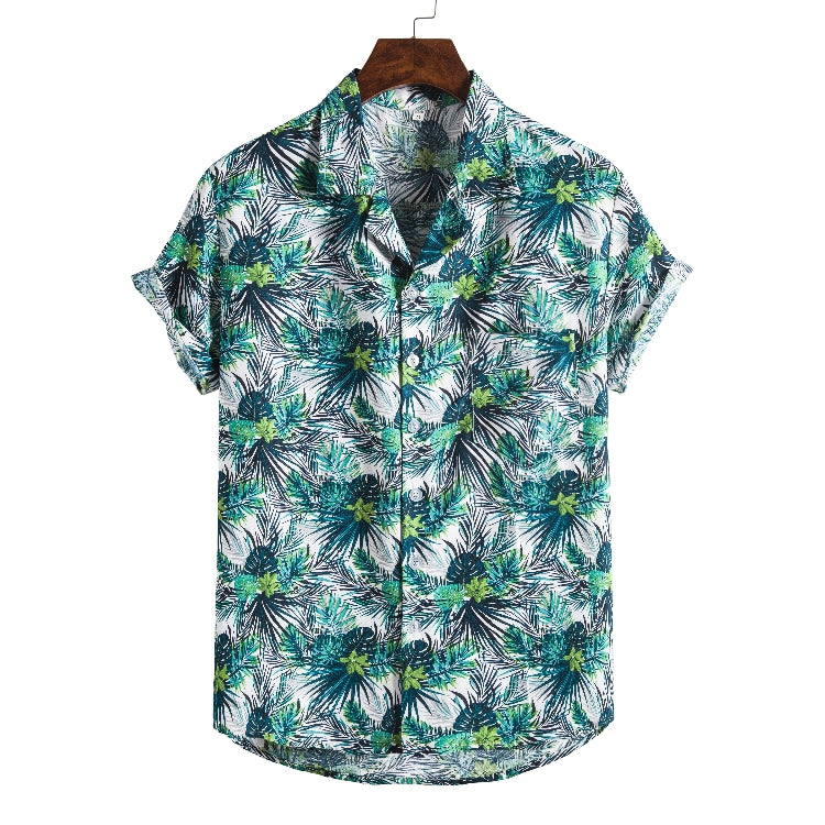 Men Short sleeved beach shirts men - WOMONA.COM