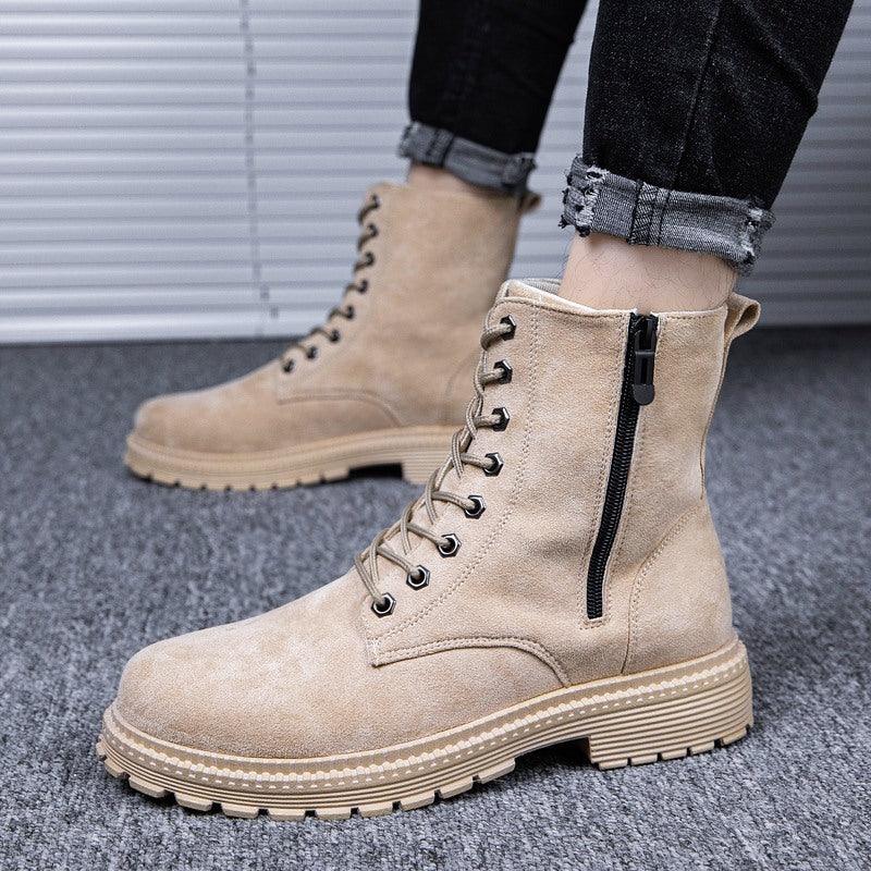 Boots men's autumn British high-top Martin boots - WOMONA.COM