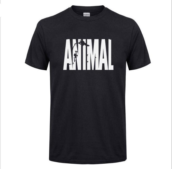summer leisure ANIMAL alphabet print collar T-shirt pure cotton - WOMONA.COM