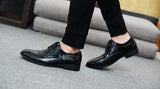 pointed business dress shoes leather men's - WOMONA.COM