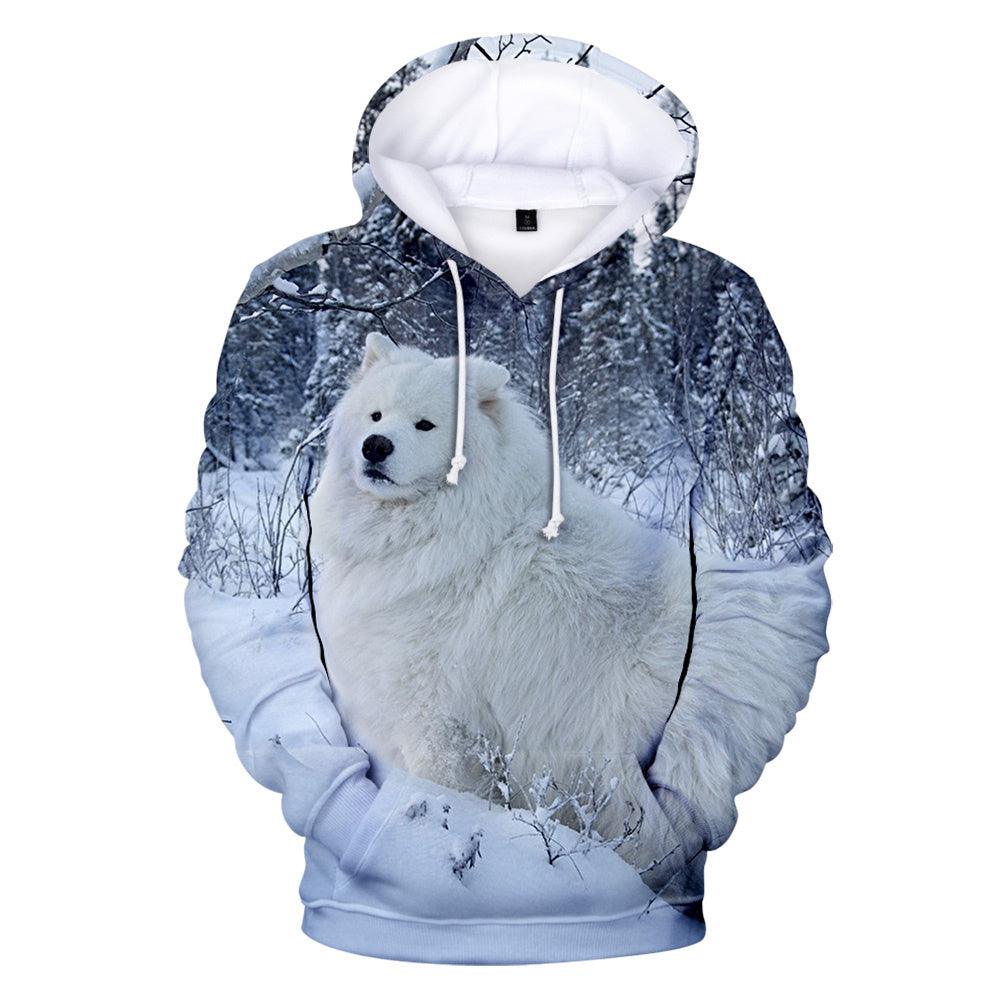 Fall Pullover Hoodie Pitbull Pattern Casual Top - WOMONA.COM