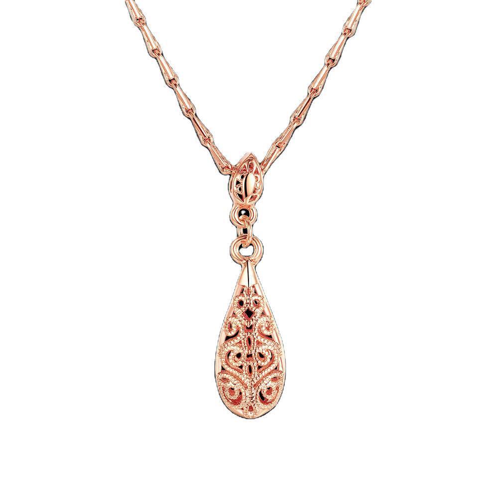 Women's Vintage Hollow Teardrop Pendant Necklace