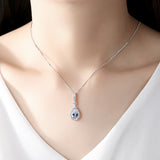 Copper set zirconium pendant necklace - WOMONA.COM