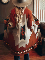 Tribal Knitted Cardigan Sweater Coat Blouse - WOMONA.COM