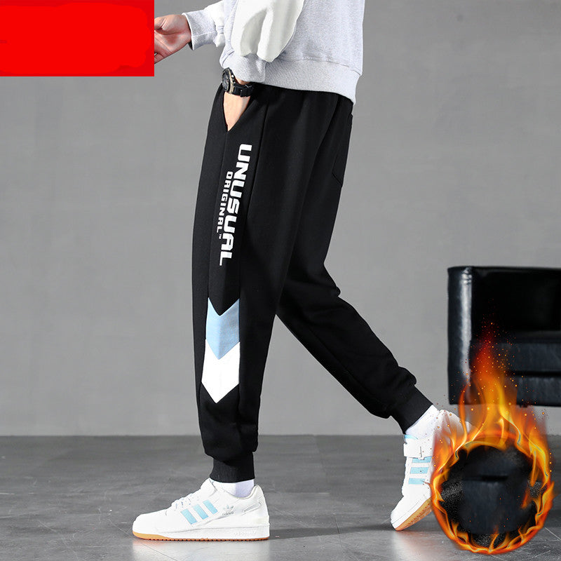 Autumn And Winter New Casual Pants Men Plus Cashmere Trend Overalls - WOMONA.COM