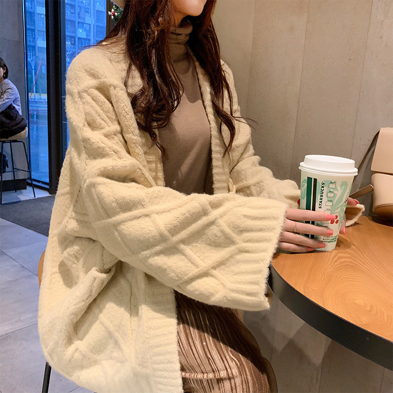 Cardigan Pure Color Jacket Women - WOMONA.COM