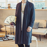 Spring Chinese Style Men's Capes With Mid-Length Trench Coats