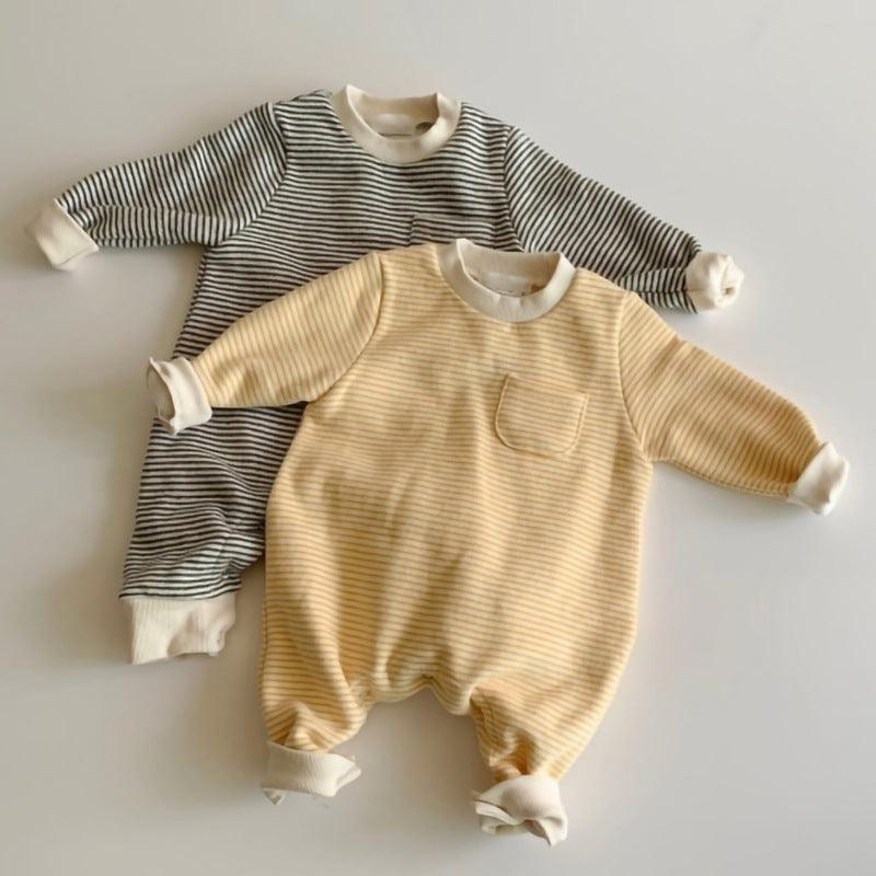 Wear striped baby jumpsuits outside - WOMONA.COM