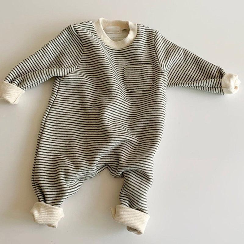 Wear striped baby jumpsuits outside - WOMONA.COM