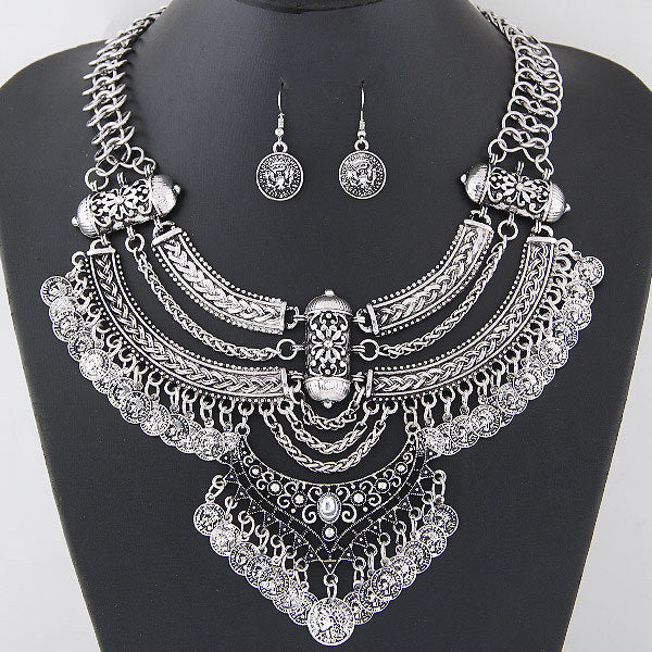 Alloy Diamond Short Crystal Necklace - WOMONA.COM