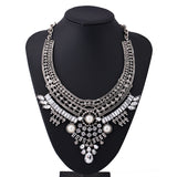 Alloy Diamond Short Crystal Necklace - WOMONA.COM