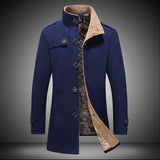 Men's Single-Breasted Woolen Trench Coat - WOMONA.COM