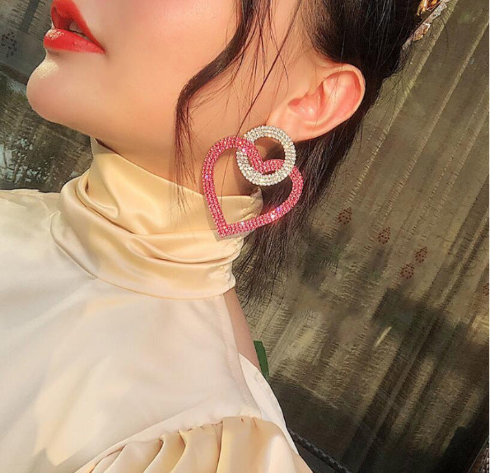 Fashion peach Heart Accessories Earrings - WOMONA.COM