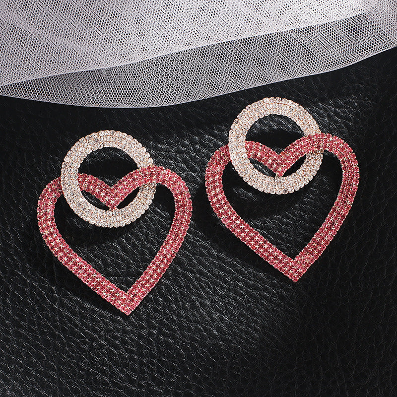 Fashion peach Heart Accessories Earrings - WOMONA.COM