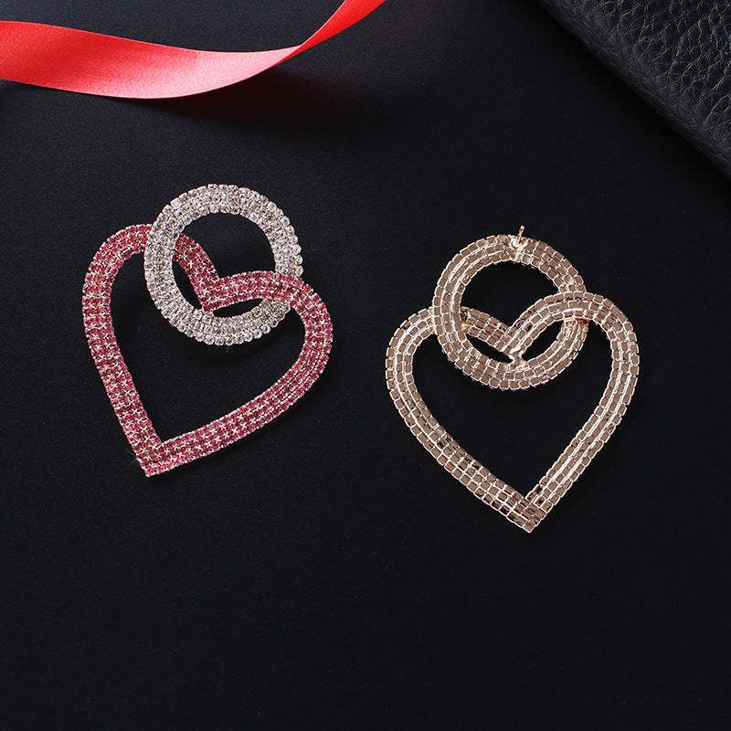 Fashion peach Heart Accessories Earrings - WOMONA.COM