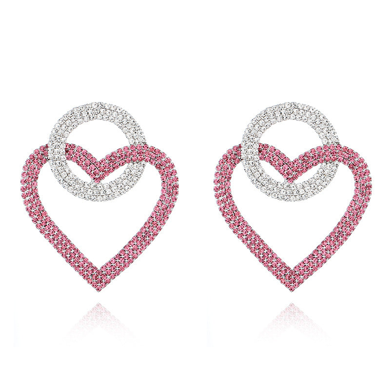 Fashion peach Heart Accessories Earrings - WOMONA.COM