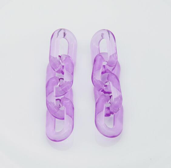 Colorful Transparent Jelly Chain Buckle Earrings - WOMONA.COM