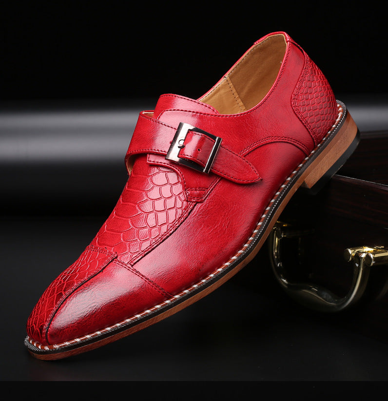 Spring Low-heel Belt Buckle Business Single Shoes Men - WOMONA.COM