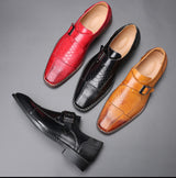 Spring Low-heel Belt Buckle Business Single Shoes Men - WOMONA.COM