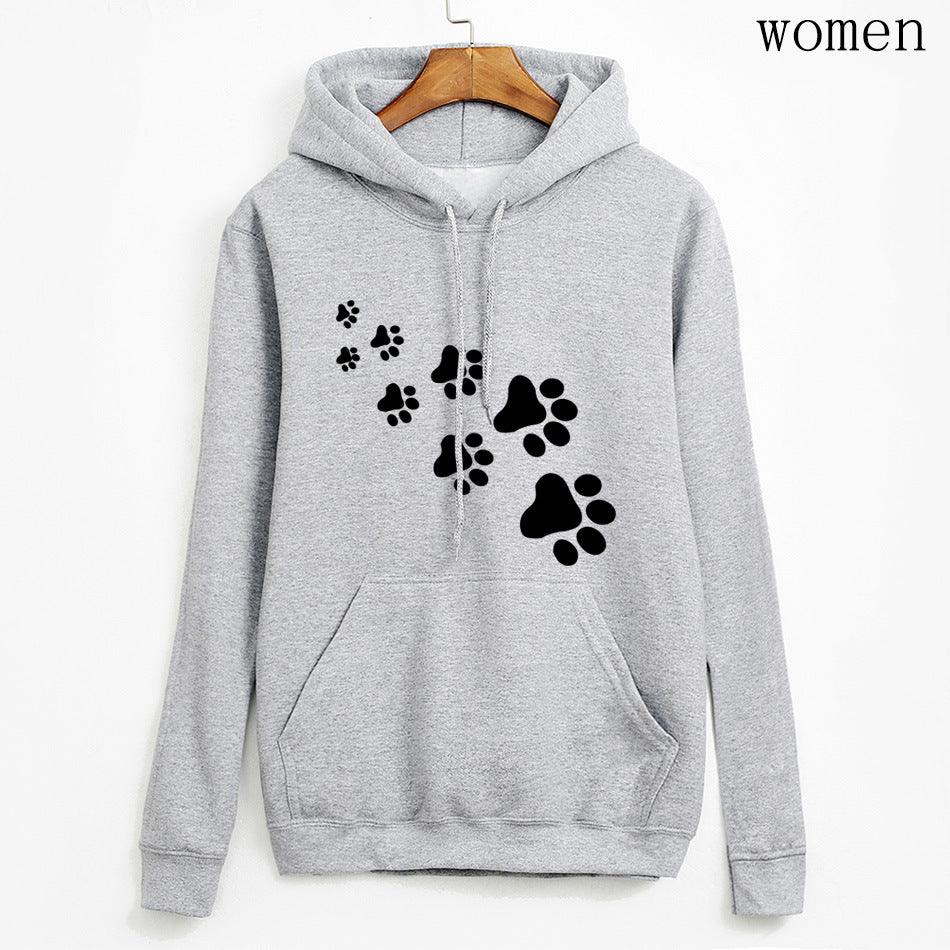 Kawaii Cat Paws Print Women Hoodie - WOMONA.COM