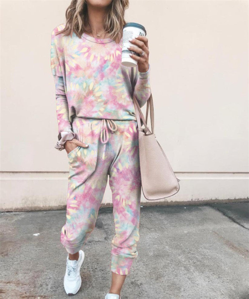 Printed Casual Long-Sleeved Women's Suit - WOMONA.COM