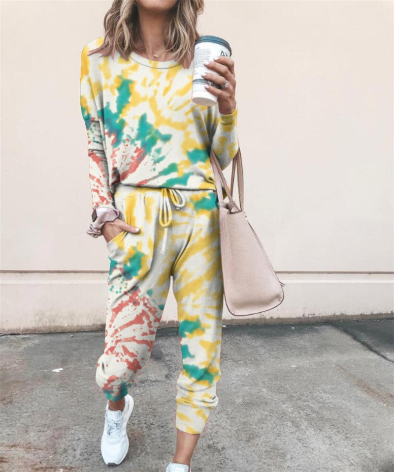 Printed Casual Long-Sleeved Women's Suit - WOMONA.COM