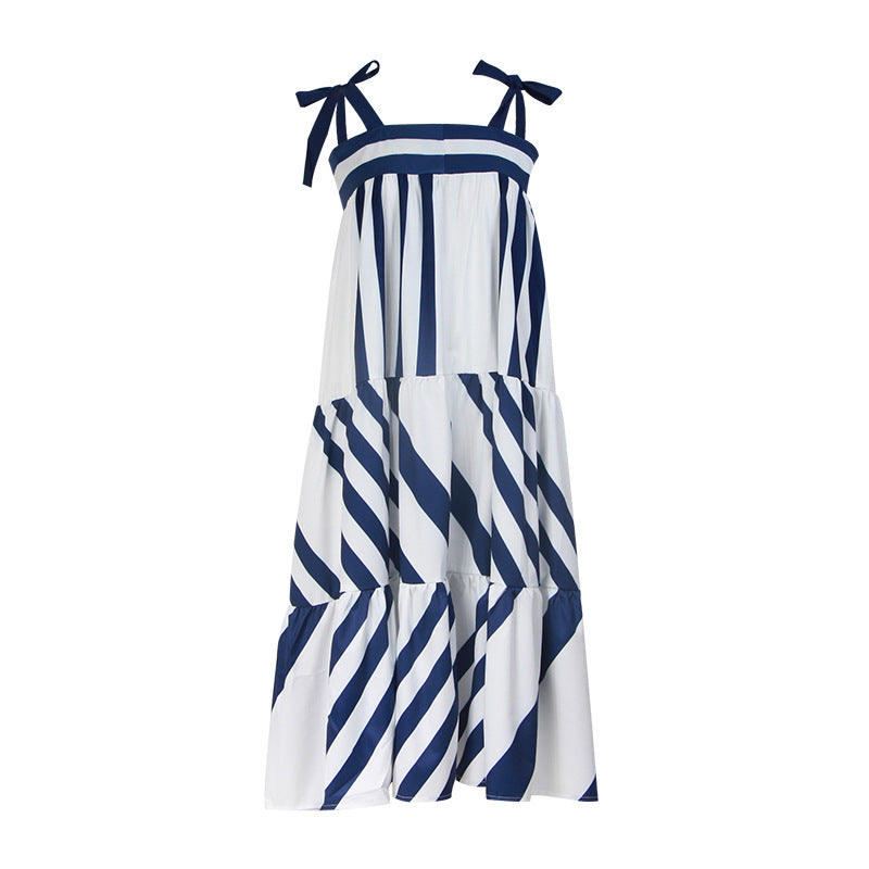 Women's white vintage print sleeveless midi dress