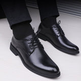 Black Shoes With Pointed Toe For Men - WOMONA.COM