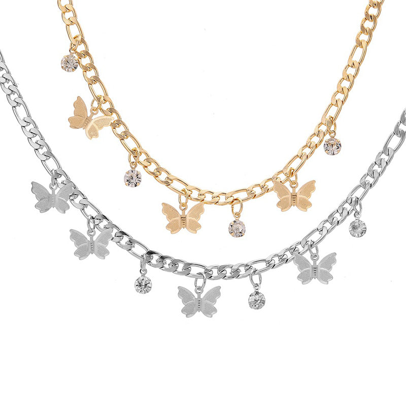 Butterfly Metal Clavicle Necklace - WOMONA.COM