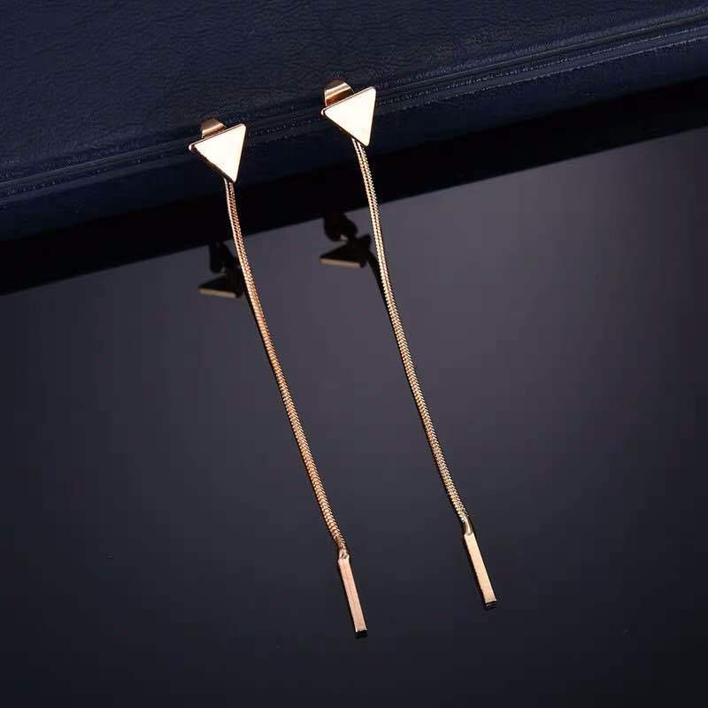 ALong Triangle Earrings - WOMONA.COM