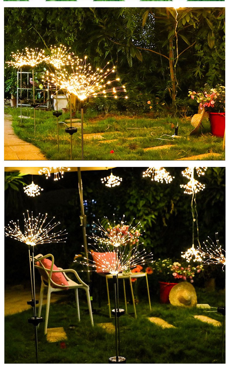 Ground-Inserted Firework Lights Christmas Outdoor LED Holiday Sky Starry Light - WOMONA.COM