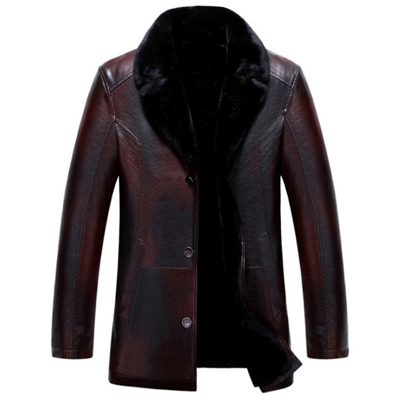 Men Leather Jackets New Arrival Winter Brand Plus Velvet - WOMONA.COM