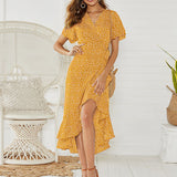 Printed Chiffon Dress Women Long Dresses - WOMONA.COM