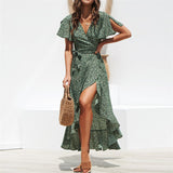 Printed Chiffon Dress Women Long Dresses - WOMONA.COM