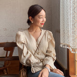 Casual Sweet Solid Pearls Chic Fresh Women Shirts - WOMONA.COM