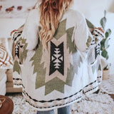 Tribal Knitted Cardigan Sweater Coat Blouse - WOMONA.COM