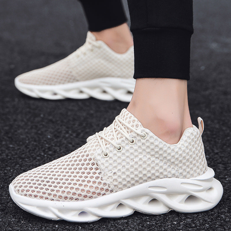 Hollow Mesh Breathable Large Size Fashion Casual Sneakers For Men - WOMONA.COM