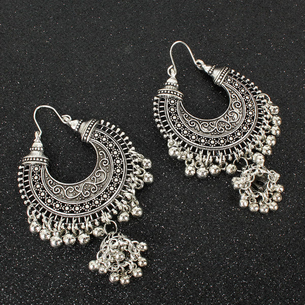 Bell Tassel Diamond Lens Earrings - WOMONA.COM