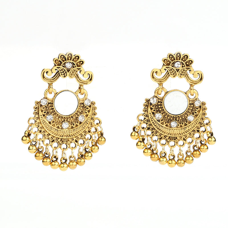 Bell Tassel Diamond Lens Earrings - WOMONA.COM