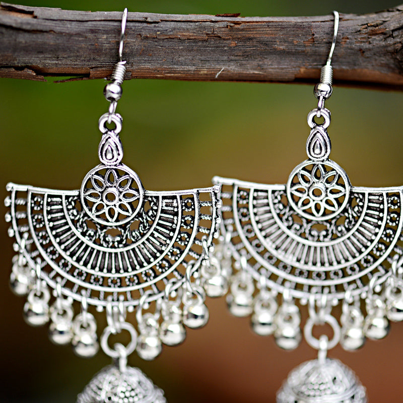 Bell Tassel Diamond Lens Earrings - WOMONA.COM