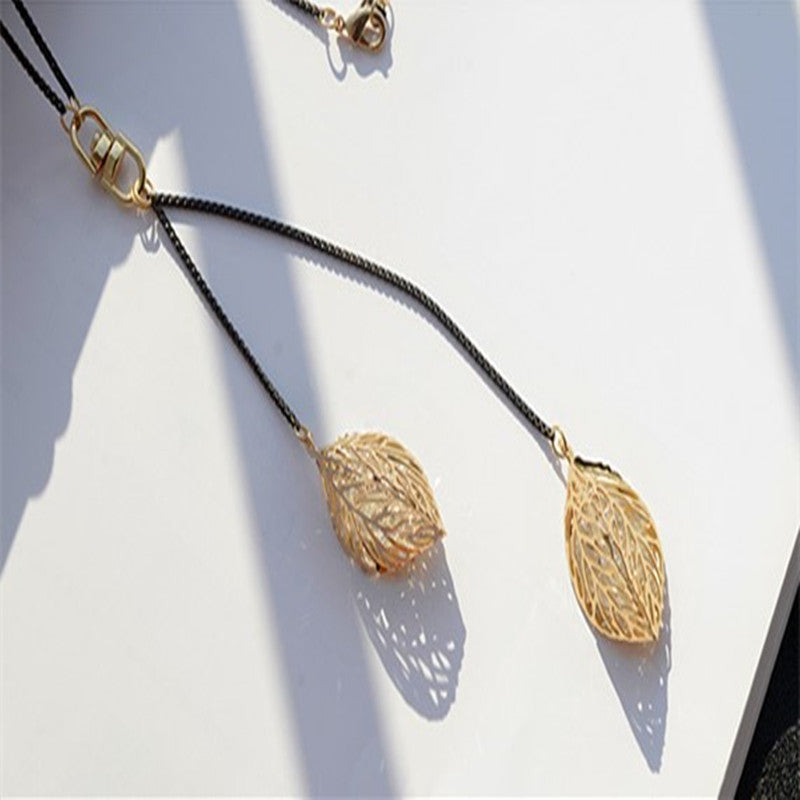 Leaf Tassel Long Necklace Women - WOMONA.COM