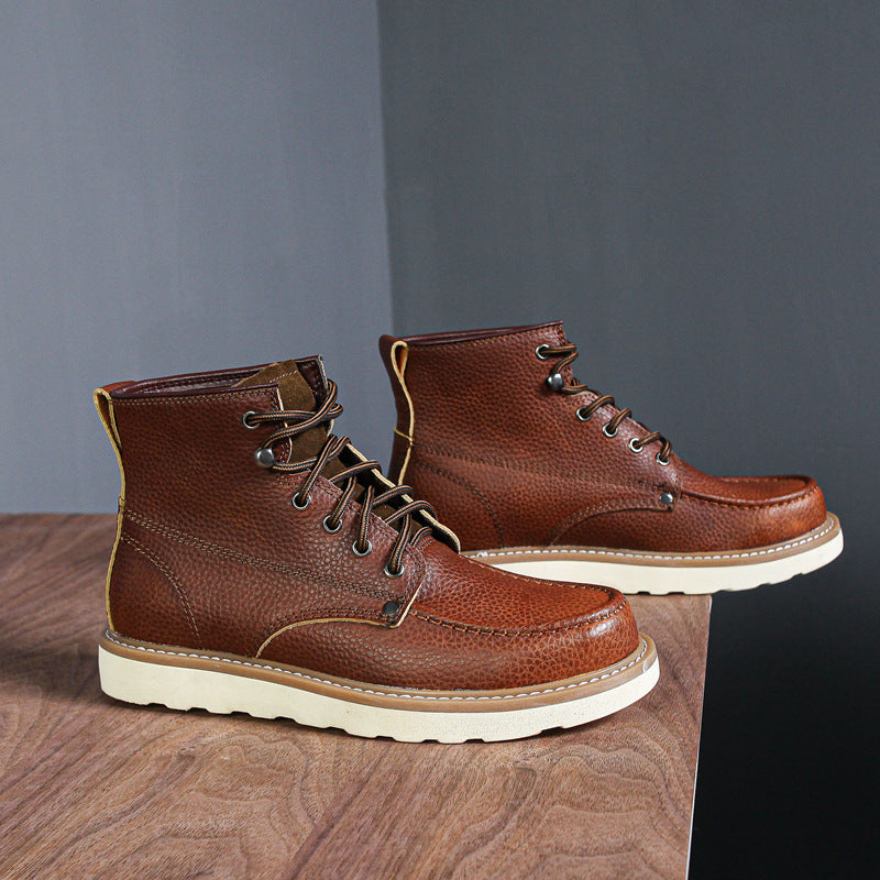 Retro British Outdoor Mark Tooling Shoes High-Top Boots Men - WOMONA.COM