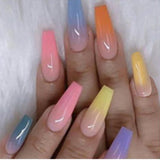 Long Ballet Nails With Flat And Pointed Water Droplets - WOMONA.COM