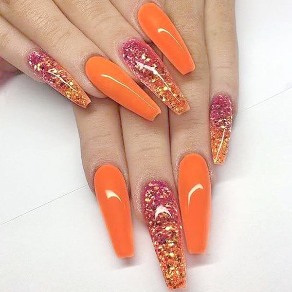 Long Ballet Nails With Flat And Pointed Water Droplets - WOMONA.COM
