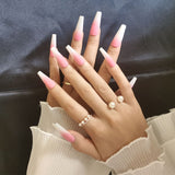 Long Ballet Nails With Flat And Pointed Water Droplets - WOMONA.COM