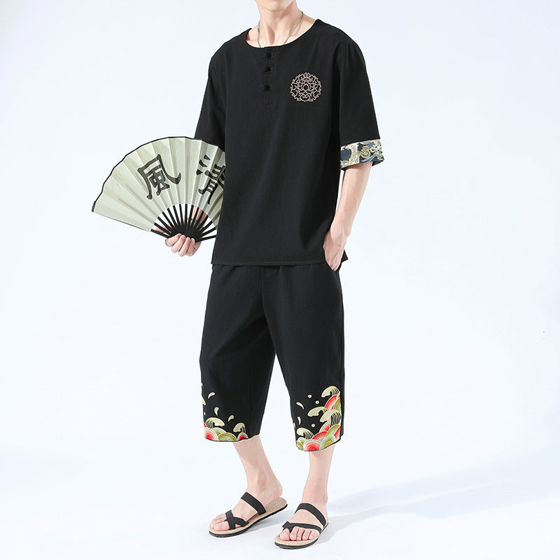 Japanesex Kimonos Summer 6 Colors Short-Sleeved T-shirt - WOMONA.COM