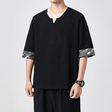 Yukata Japan Summer Male Linen Men Shirts - WOMONA.COM